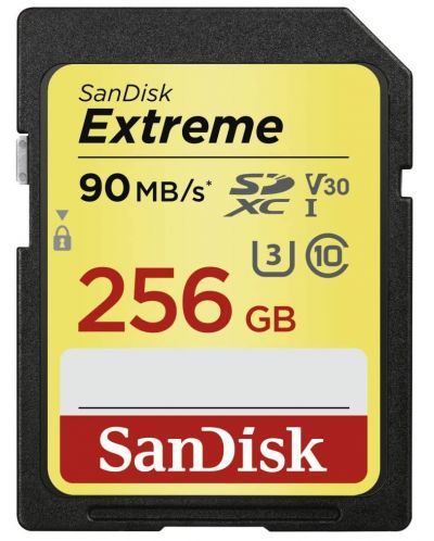 Карта памет SanDisk - Extreme, 256GB, SDXC, Class10 - 1