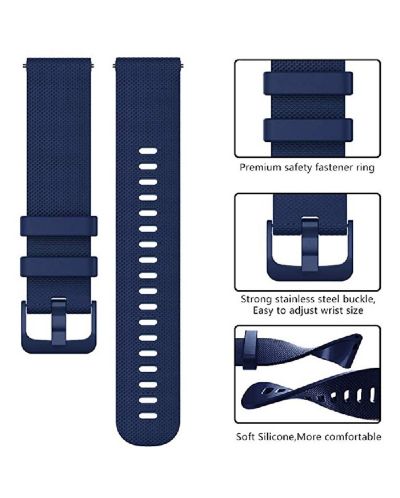 Каишка Techsuit - W006, Galaxy Watch/Huawei Watch, 20 mm, синя - 5