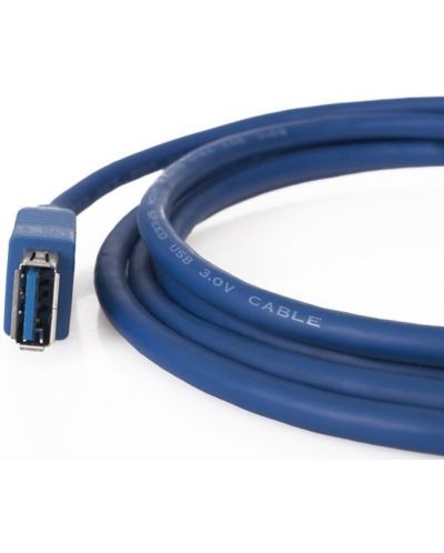 Удължителен кабел VCom - CU302, USB-A/USB-A, 1.8 m, син - 3