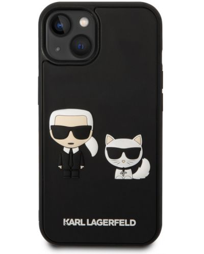 Калъф Karl Lagerfeld - Karl and Choupette, iPhone 14 Plus, черен - 1