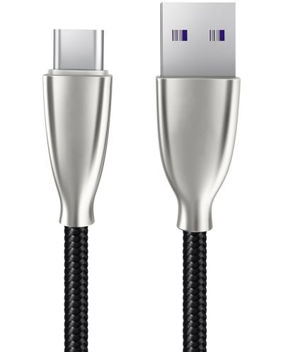 Кабел Xmart - Excellence, USB-A/USB-C, 1 m, черен - 1