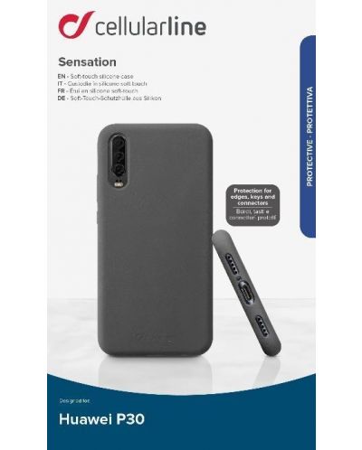 Калъф Cellularline - Sensation, Huawei P30, черен - 1