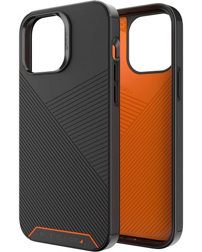Калъф Gear4 - Denali Snap, iPhone 13 Pro Max, черен/оранжев - 2