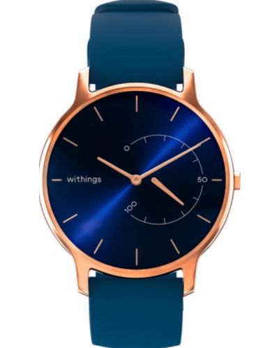 Каишка Withings - Silicone, 18mm, Scanwatch, Steel Deep Blue/Rose Gold - 2