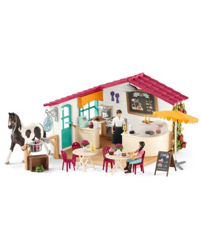 Комплект фигурки Schleich Farm World Horses - Кафе за ездачи