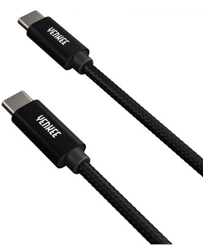 Кабел Yenkee - 2075100310, USB-C/USB-C, 0.2m, черен - 2