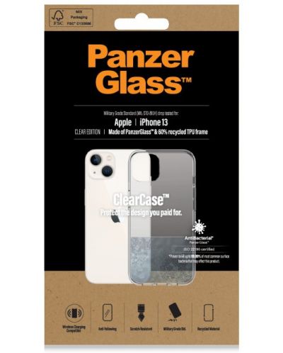 Калъф PanzerGlass - ClearCase, iPhone 13/14, прозрачен - 2
