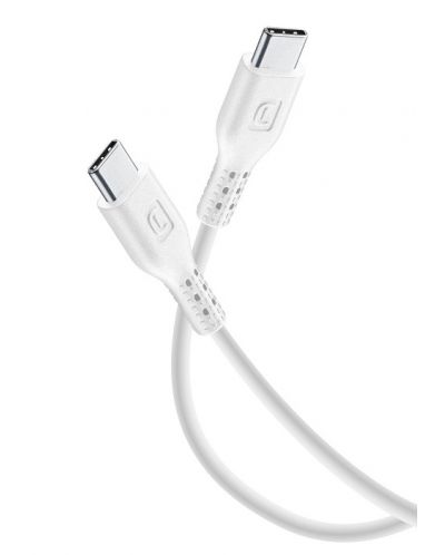 Кабел Cellularline - 3746, USB-С/USB-С, 1.2 m, бял - 1