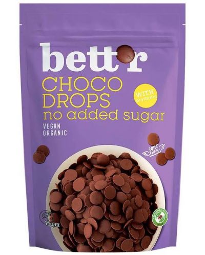 Капки шоколад, без добавена захар, 200 g, Bett'r - 1