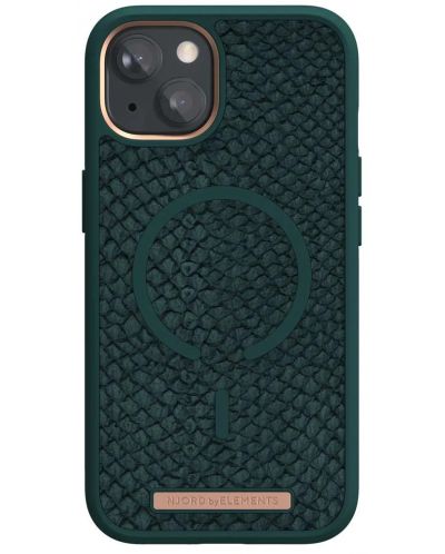 Калъф Njord - Salmon Leather MagSafe, iPhone 14 Plus, зелен - 1