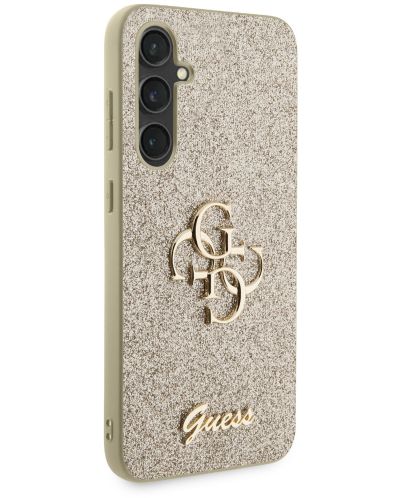 Калъф Guess - PU Fixed Glitter 4G Metal Logo, Galaxy S23 FE, златист - 4