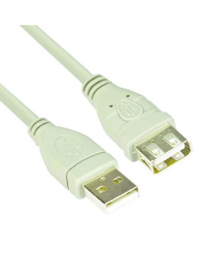 Кабел VCom - CU202, USB-A/USB-A, 5 m, бял - 1