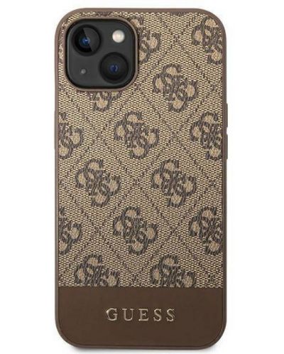 Калъф Guess - 4G Stripe, iPhone 14/13, кафяв - 3