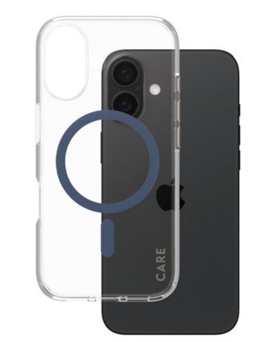 Калъф CARE - Flagship Blue MagSafe, iPhone 16, прозрачен - 2