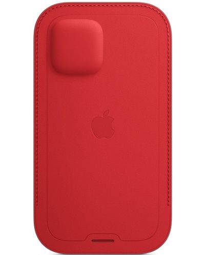 Калъф Apple - Leather Sleeve MagSafe, iPhone 12/12 Pro, червен - 1