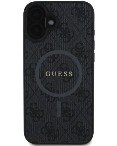 Калъф Guess - PU Leather 4G Colored Ring MagSafe, iPhone 16 Plus, черен - 1