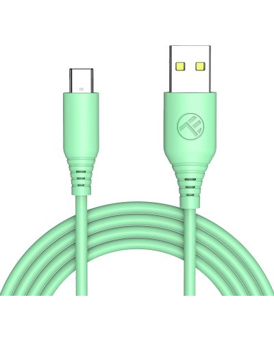 Кабел Tellur - TLL155401, USB-A/USB-C, 1 m, зелен - 1