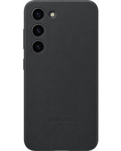 Калъф Samsung - Leather, Galaxy S23 Plus, черен - 1