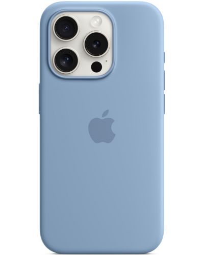 Калъф Apple - Silicone MagSafe, iPhone 15 Pro, Winter Blue - 1