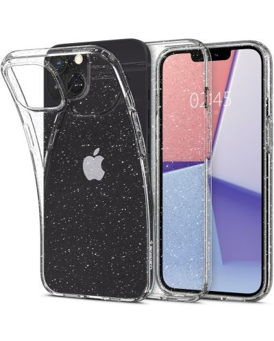 Калъф Spigen - Liquid Crystal Glitter, iPhone 13, Crystal Quartz - 4