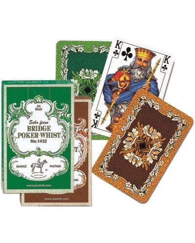 Карти за игра Piatnik - модел Bridge-Poker-Whist, цвят зелени - 1