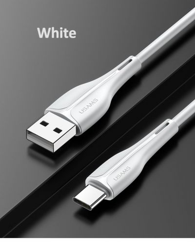 Кабел USAMS - U38, USB-A/USB-C, 1 m, бял - 2