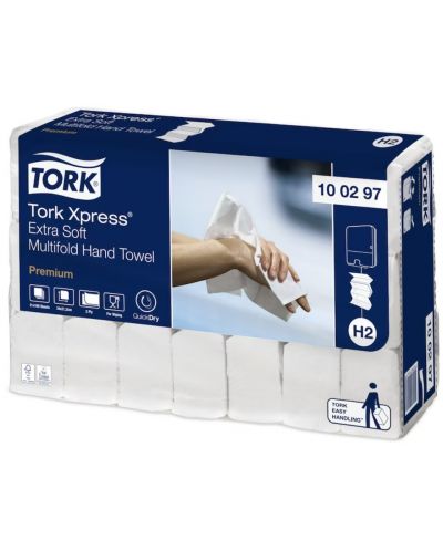 Кърпи за ръце на пачка Tork - Xpress Extra Soft Premium, H2, 21 х 100 кърпи - 2