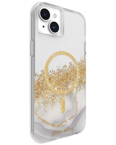 Калъф Case-Mate - Karat Marble MagSafe, iPhone 15 Plus, златист/прозрачен - 2