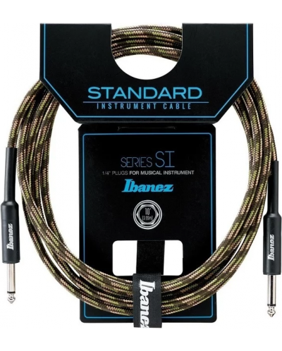 Кабел за китара Ibanez - SI10 BG, 6.3 mm/6.3 mm, 3 m, кафяв/зелен - 1