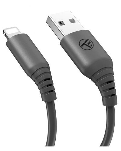 Кабел Tellur - Silicone, USB-C/Lightning, 1 m, черен - 2