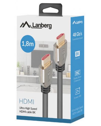 Кабел Lanberg - HDMI/HDMI 2.1, 8K, 1.8 m, черен - 3