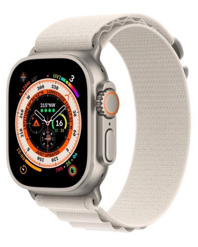 Каишка Apple - Alpine Loop L, Apple Watch, 49 mm, бяла - 2