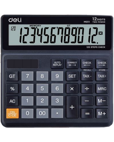 Калкулатор Deli Smart - EM01120, 12 dgt, черен - 1