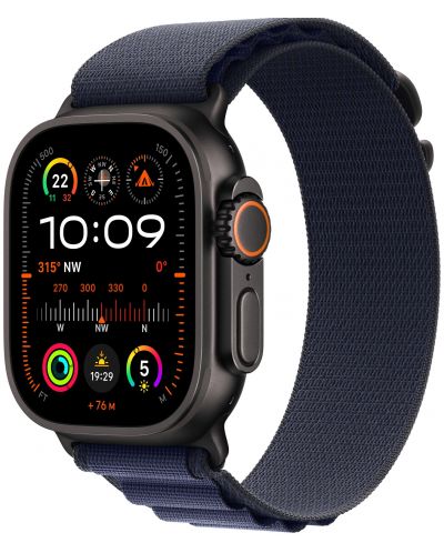 Каишка Apple - Alpine Loop M Black Titanium, Apple Watch, 49 mm, Navy - 1