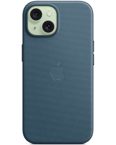 Калъф Apple - FineWoven MagSafe, iPhone 15, Pacific Blue - 6