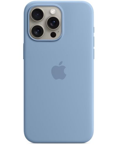Калъф Apple - Silicone MagSafe, iPhone 15 Pro Max, Winter Blue - 1