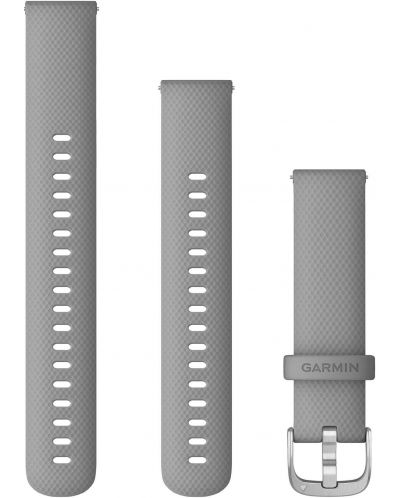 Каишка Garmin - QR Silicone, Venu/vivomove, 20 mm, Powder Gray/Silver - 1