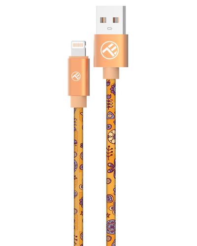 Кабел Tellur - Graffiti, USB-A/Lightning, 3A, 1 m, оранжев - 1