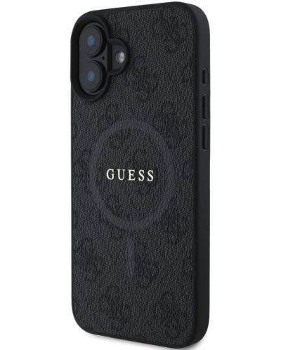 Калъф Guess - PU Leather 4G Colored Ring MagSafe, iPhone 16 Plus, черен - 2