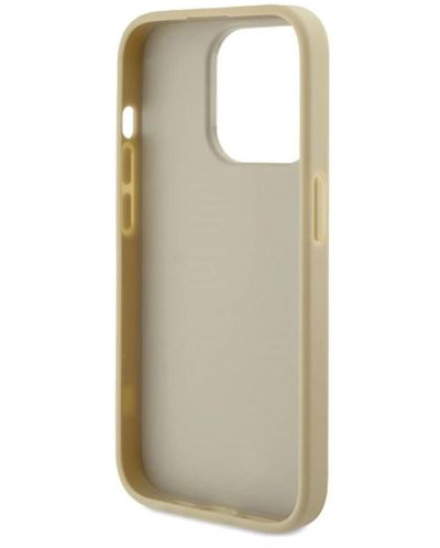 Калъф Guess - PU Fixed Glitter 4G Metal Logo, iPhone 15 Pro, златист - 5