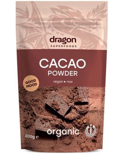 Какао на прах, сурово, 200 g, Dragon Superfoods - 1