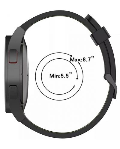 Каишка Techsuit - W002, Galaxy Watch/Huawei Watch, 20 mm, черна - 4