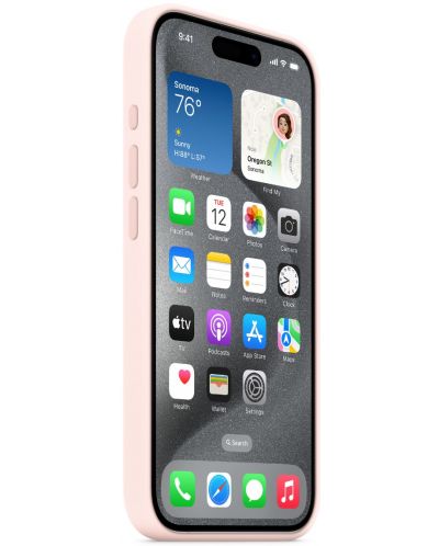 Калъф Apple - Silicone MagSafe, iPhone 15 Pro, Light Pink - 3
