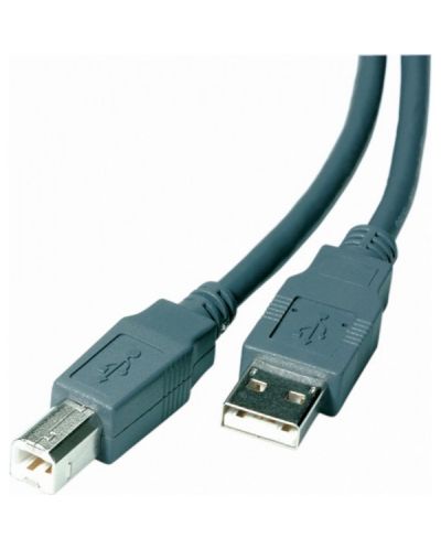 Кабел Vivanco - 22228, USB-A/USB-B, 5 m, сив - 1