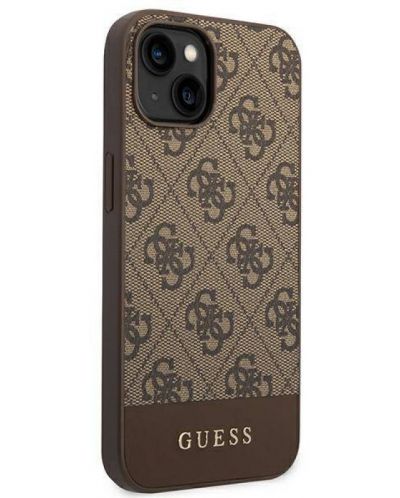 Калъф Guess - 4G Stripe, iPhone 14/13, кафяв - 4