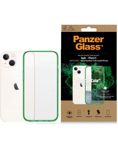 Калъф PanzerGlass - ClearCase, iPhone 13/14, прозрачен/зелен - 3