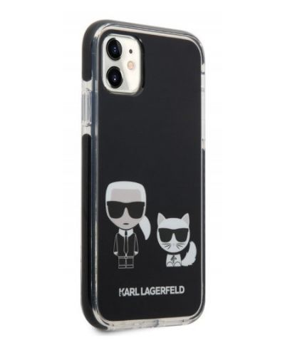 Калъф Karl Lagerfeld - TPE Karl and C, iPhone 11, черен - 2
