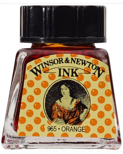 Калиграфски туш Winsor & Newton - Оранжев, 14 ml - 1