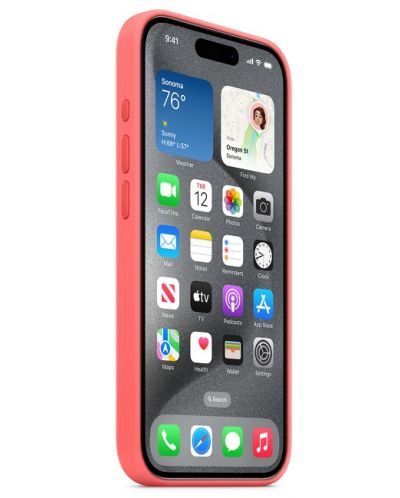 Калъф Apple - Silicone MagSafe, iPhone 15 Pro, Guava - 3