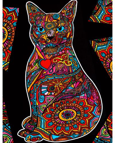 Картина за оцветяване ColorVelvet - Котка, 47 х 35 cm - 1